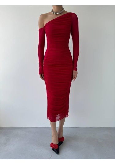 S-pazarım Mila Tül Elbise Altın