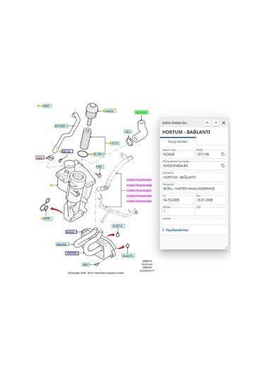 Karter Havalandırma Hortumu Fiesta Focus Ibr 19947 - 4m5g 6n664 Bb - 4m5g 6b664 Fa