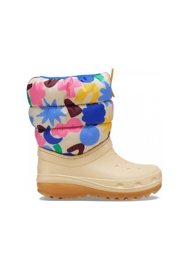 Crocs Classic Neopuff Geo Shapes Boot K Çocuk Çizmesi - Bej / Multi Bej