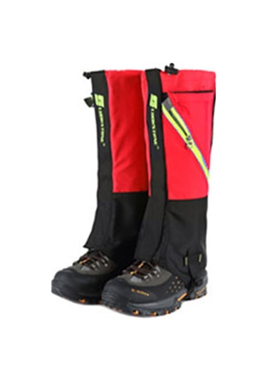 Geeksen Yetişkinler İçin Kırmızı Çift Katlı Su Geçirmez Kayak Bot Koruması, Nylon Outdoor Yürüyüş Bilek Ve Diz Koruyucu Kırmızı