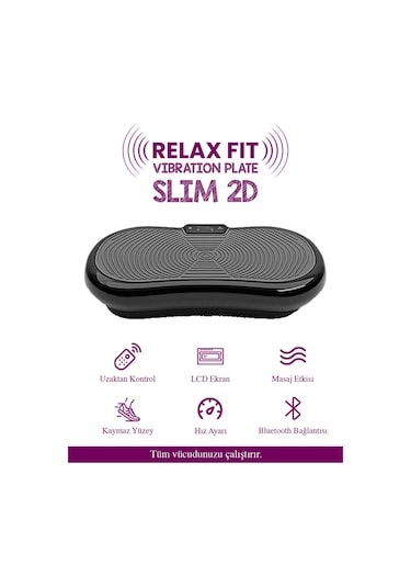 Relax Fit Titreşimli Egzersiz Fitness Aleti Slim 2d Vibration Plate Siyah