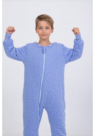 Erkek Çocuk Uyku Tulumu Kalın Elyaf Dolgulu Premium Kalite 2.5 Tog Mavi Melanj