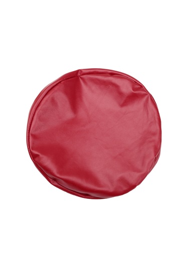 Xiyyadms Büyütülebilir Pu Deri Dairesel Tabure Kılıfı - Su Ve Yağa Dayanıklı, 28-35cm Çap, Pembe Kırmızı Şarap Kırmızısı