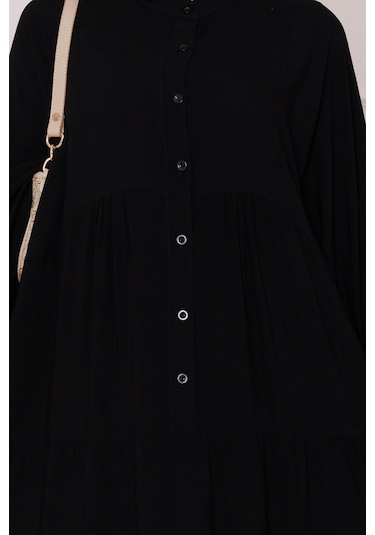 Robalı Azra Elbise-siyah-4806 Siyah