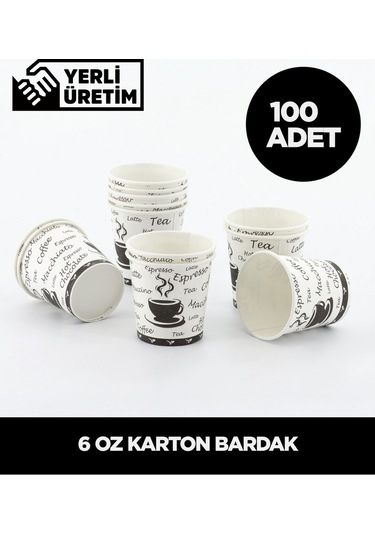 6 Oz Karton Bardak - 100 Adet Çok Renkli