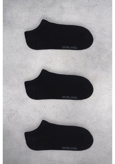 GRIMELANGE Elrond Kadın Organik Pamuklu 3 Lü Paket Siyah Çorap Siyah