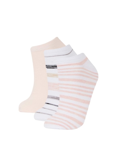 DeFacto Kadın 3'lü Pamuklu Patik Çorap E2168AXNSKR1