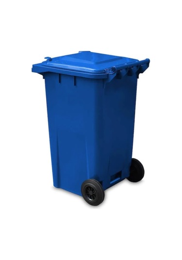 3 Adet Mavi Plastik Çöp Konteyneri 240 Litre - Isıya Karşı Dayanı