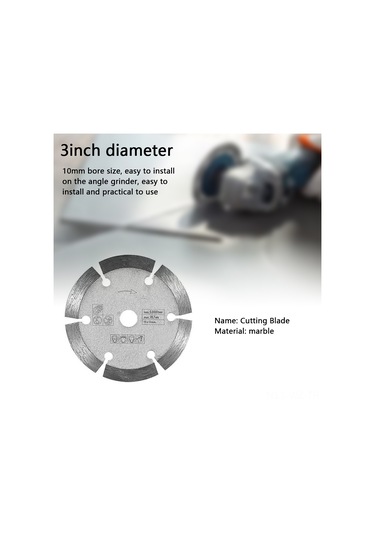 Wezone Mermer Kesici Diski 75mm 3 İnç - Minik Açı Grinder İçin - Çini, Mermer, Seramik, Beton Kesim - Dayanıklı Ve Kolay Kurulum