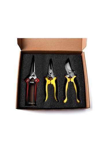 Folinda 3'lü Çelik Bahçe Budama Makas Seti - El Kullanıma Uygun, Hafif Ve Taşınabilir Bahçe Aleti