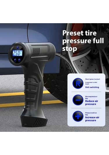 Xuweiwei Kablosuz Modeli Lastik Şişirme Taşınabilir Hava Kompresörü 150psı Dijital Basınç Ölçerli Araba Bisiklet Motosiklet Pompası