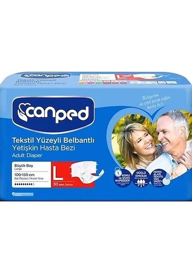 Canped Belbantlı Hasta Bezi Büyük Boy Large 30 lu