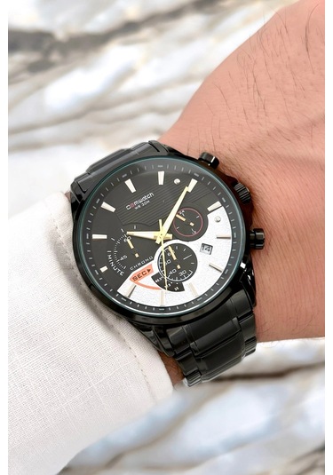 Comwatch Çelik Kordon Erkek Kol Saati, Crono Fonksiyonlar Aktif, Bileklik Siyah Sdcmw014 Siyah