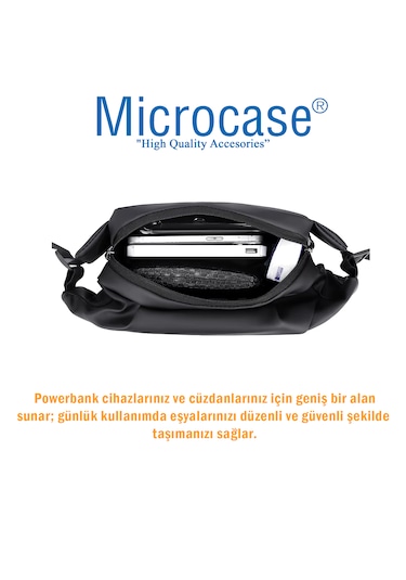 Microcase 2 Bölmeli Günlük Kullanım Çapraz Omuz Askılıklı Çanta Al5535 Siyah