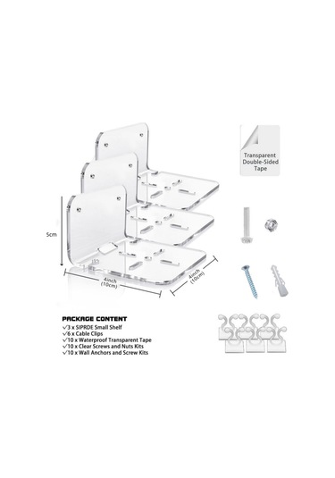 3 Adet Akrilik Duvar Rafı Evrensel Yapışkan Raflar Monitör Kameralar Hoparlörler İçin Küçük Yüzen Raf Yatak Odası Oturma Odası Mutfak İçin