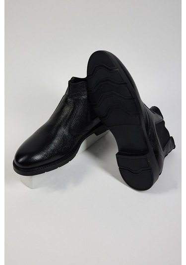 Tonny Black Erkek Siyah Tonny Black Rahat Kalıp Hakiki Deri Erkek Bot