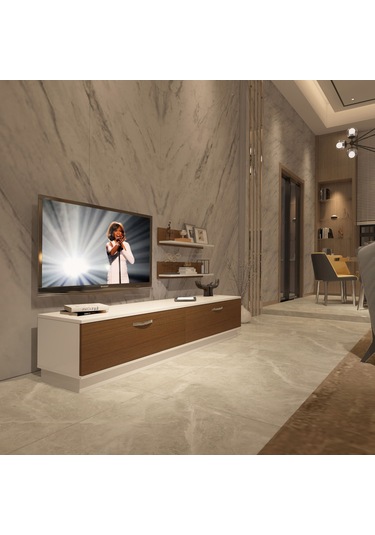 Decoraktiv Eko 4b Slm Std Tv Ünitesi Tv Sehpası Beyaz - Ceviz