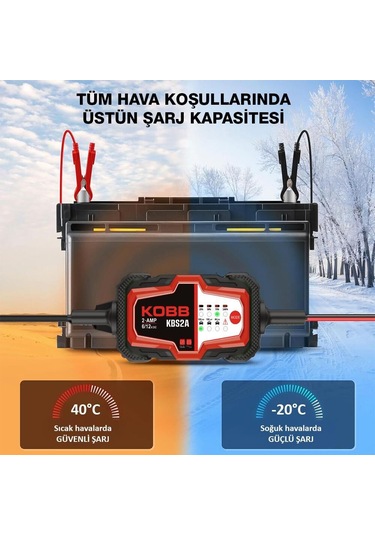 Kobb Kbs2a 6v/12v 60ah Akıllı Akü Şarj Ve Akü Bakım / Desülfatör Fr Kbs2a