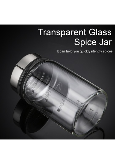 Kosona 150ml Cam Baharat Kavanozu, 4 Farklı Çıkış Açığı, Döner Kapağı Ve Ölçü İzleriyle Dayanıklı Diğer