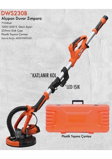 Max Extra DWS230B Profesyonel Alçıpan Duvar Zımpara