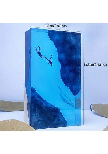 Honeybeeshop Ugenhas Deniz Gece Lambası Balina Ve Dalıcı Sualtı Temalı Mavi Usb Aydınlatma Oturma Odası Yatak Odası Dekoru Dayanıklı Reçine Lamba 16renk Şarj Edilebilir