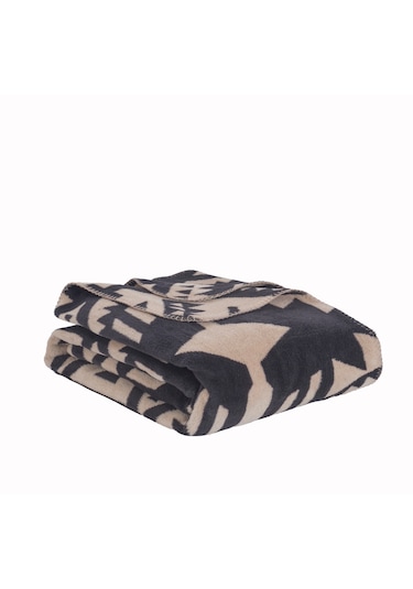 Neeco Pamuklu Çift Kişilik Battaniye Bej