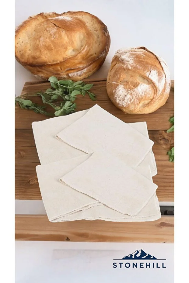 Ekmek Mayalama Bezi 50x70 Cm, %100 Pamuk, Amerikan Pasa Bezi, 2 Adet Doğal