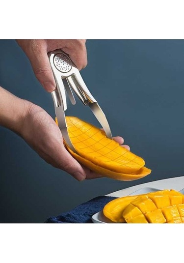 Pazly Cbtx Mango Dilimleyici Oyma Ve Soyma Makinesi, Mango Kıyıcı Gri