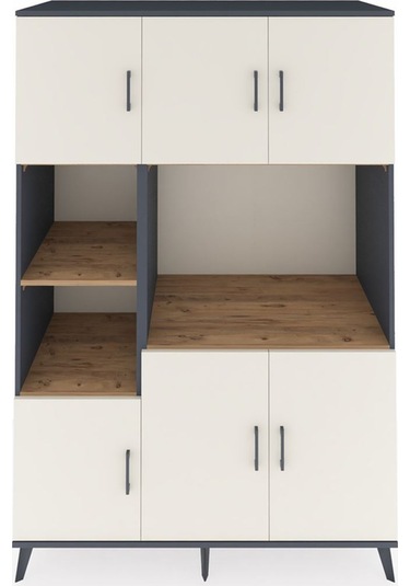 Kronos Dolap 9 Raflı 6 Kapaklı 132x59x195 Antrasit-aytaşı/çam Antrasit