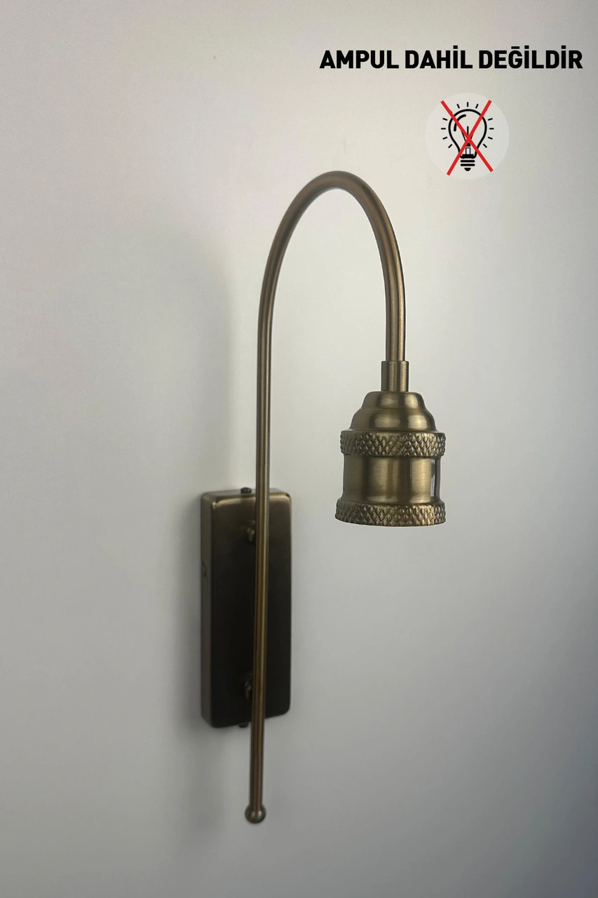 Deksa Eskitme Rengi Aplik Tekli Duvar Lambası Salon Koridor Restoran Dekoratif Aplikleri Eskitme