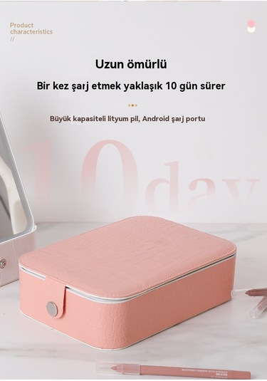 Aurora Süskutusu Led Makyaj Aynasıdepolama Pembe