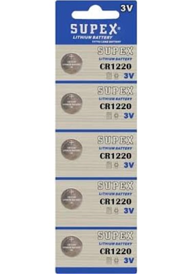 Supex Cr1220 3V Lityum Blister Pil 5'li