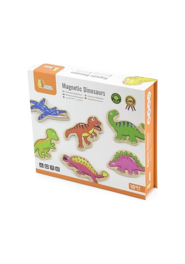 Ahşap Manyetik Dinazorlar Buzdolabı Mıknatısları 20 Parça