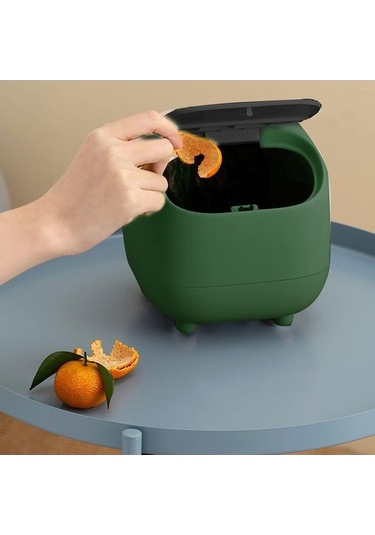 Fastbuy Xj-cute Mini Masaüstü Çöp Kovası Kapaklı Çift Taraflı Çöp Kovası Çoklu Senaryolara Uygun Çöp Kovası
