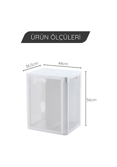 Smartduo İki Bölmeli Çamaşır Sepeti 84lt. Beyaz
