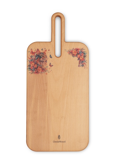 Yekpare Masif Ahşap Sunum Kesme Tahtası Desenli Kayın Medium 11