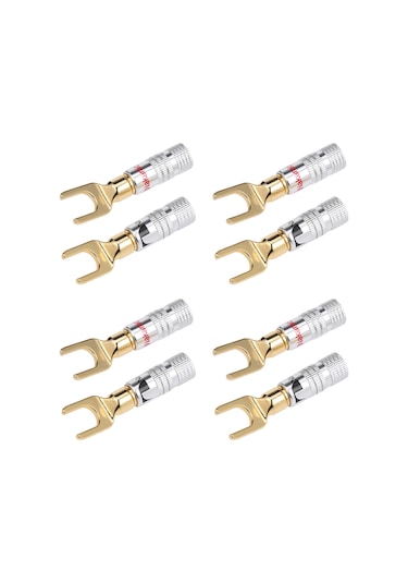 Y Spade Hoparlör Prizleri Kablo Bağlayıcı Ses Hoparlör Bağlayıcı Amplifikatör Adaptörü Sol Ve Sağ Kanallar Altın Kaplama Hoparlör Prizi