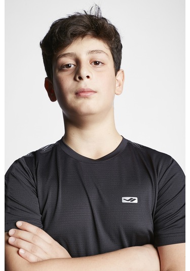 Lescon Siyah Çocuk Kısa Kollu T-Shirt 23B-3135 Siyah