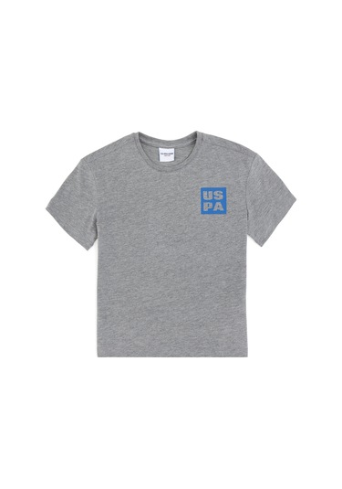 U.s. Polo Assn. Erkek Çocuk Gri Melanj Tişört Basic 50295447-vr086 Gri Melanj