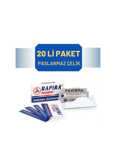 Rapira Çelik Tıraş Jileti 20 Adet
