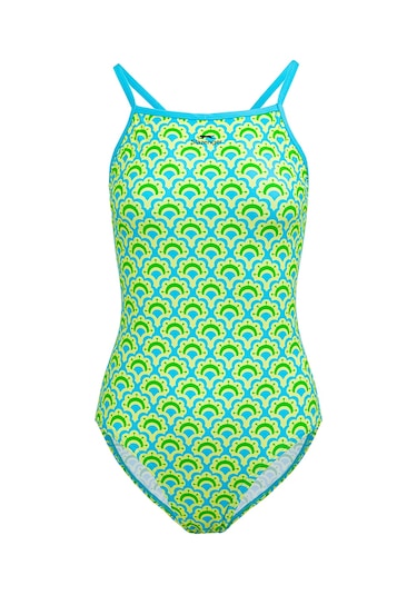 Slazenger Tie Back Kadın Yüzücü Yeşil / Sarı Mayo