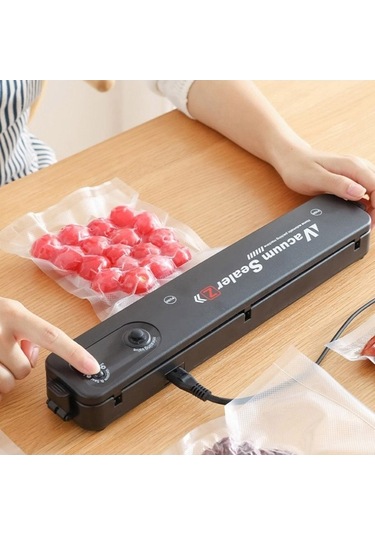 Createtech Vakum Suntek Siyah Otomatik Mühürleyen Makinesi Gıda Evi Depolama Ge Siyah