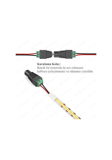 Dc Dişi+Erkek 5.5x2.1mm Klemensli Güç Konnektörü Seti