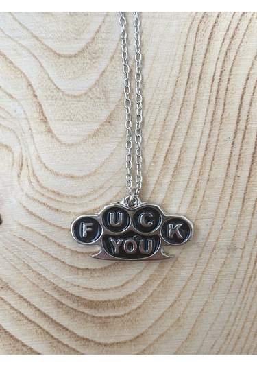 Paytak Moda F Ck You Yazılı Zincir Kolye Pytkznkly271