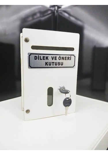 Beyaz Küçük Boy Ahşap Dilek Ve Öneri Kutusu