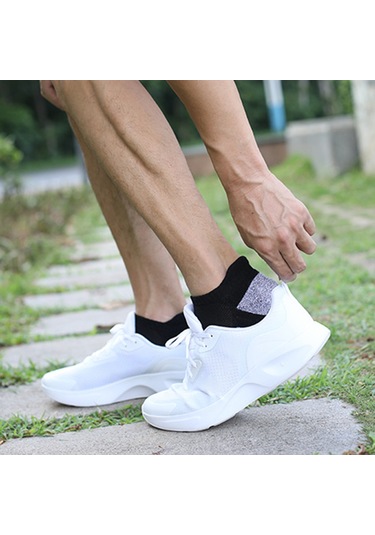 Tenfowee R04 Pamuklu Spor Çorapları - 6 Çift Set Siyah, M Beden Siyah