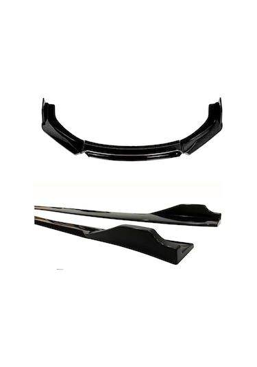Opel Mokka 2020+ Siyah Şeritli Renkli Ön Lip Ve Yan Marşpiyel Seti