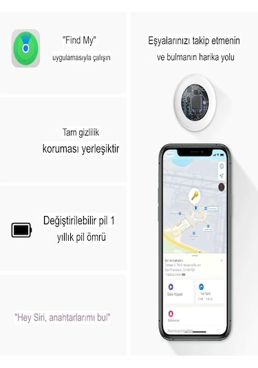 Mfi İphone İpad Mac Find My Uyumlu Sertifika Akıllı Takip Cihazı