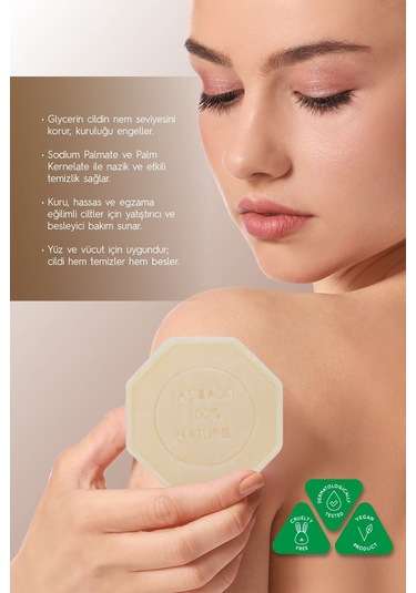 Keçi Sütü Özlü Taş Sabun 3'lü Eko Paket Peeling Etkili Ve Cilt Yatıştırıcı Bakım - 3x125 Gr