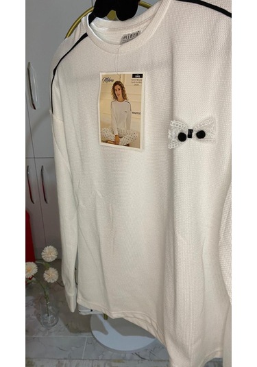 Waffle Kumaş Pijama Takımı Beyaz